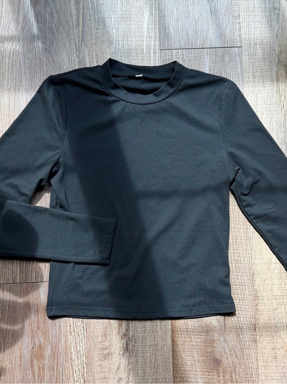 Black Crew Neck Long Sleeve Shirt